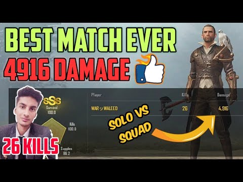 4916 Damage with 26 Kills in Solo Vs Squad War Match | World Record