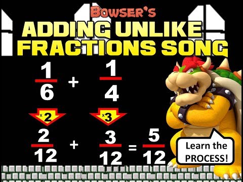 Adding UNLIKE fractions - song that shows the process