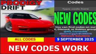 *NEW CODES* Prodigy Drift ROBLOX | ALL CODES | September 9, 2025