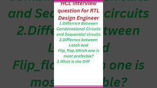 HCL interview questions for RTL Design engineer Part_1