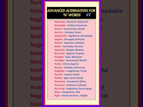 Elevate Your Vocabulary: Advanced Synonyms for Common 'N' Words!"