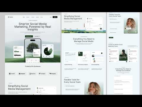Social Media Management SaaS Landing Page Design in Figma 🚀 | UI/UX Tutorial