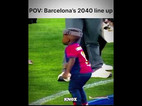 BARCELONA 2040 LINE UP 🔥😂 #soccer #football #barcelona #barca #lineup #footballplayer #visca #shorts