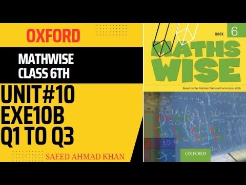 Oxford Mathwise  Class6th |Unit10 | ExE10b|Q1 to Q3 | Pashto