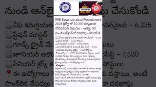 RRB Secunderabad Recruitment 2025 #ntpcjobs #railwayjobs #jobs #notification #yt #shorts #education