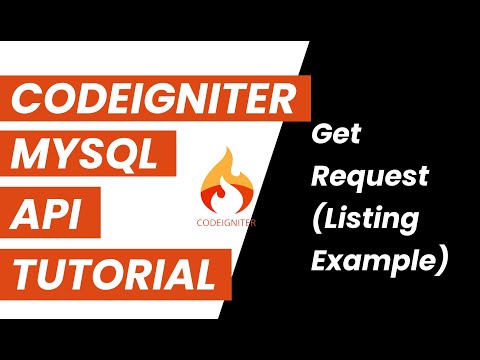 Codeigniter 3 API tutorial using mysql with listing example (Postman)