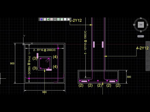 Isolated footing detailing in autocad made easy