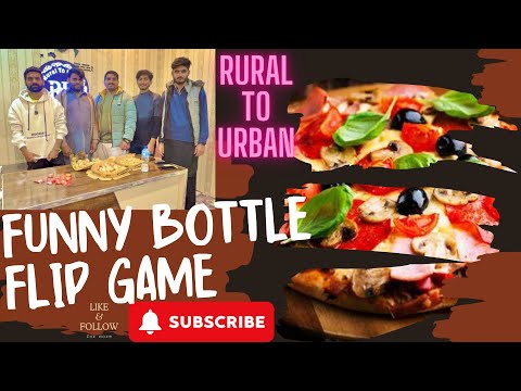 Funny Bottle Filp Game  This Is soo funny game watch full video and enjoy this bottle flip piza game
