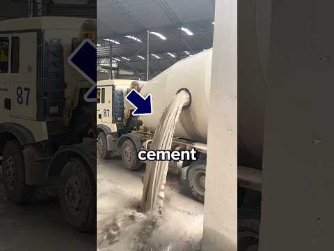 How do Cement Trucks Actually Work? 😳 #cars #truck #cement