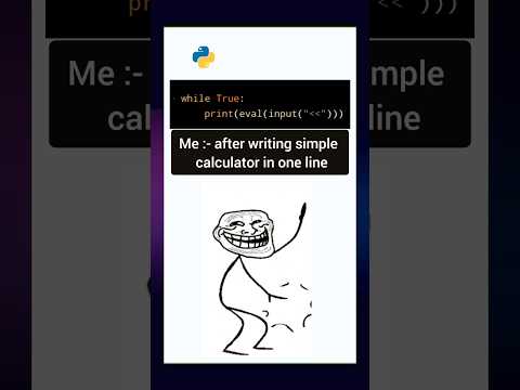 Python easy tricks. Python two line simple calculator. #coding #pythontricks #interviewquestions