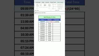 Add Minutes To Time 😁#excelshorts #exceldataanalytics #excelformula #exceltips
