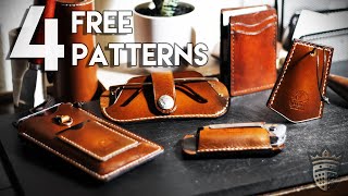 4 Easy, Free Leather Craft Patterns! | Tutorial
