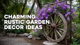 🌿 Charming Rustic Garden Decor Ideas Using Natural Wood, Stone, and Old Tools