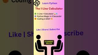 This 1 Line of Python Replaces Your Calculator! 😱💻 | Coding is EASY 🔥 #shorts