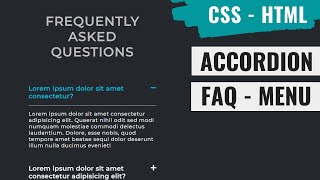 [ HTML | CSS ]  Accordion Faq Menu