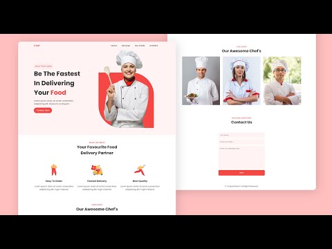 Make Responsive Chef Website Using HTML CSS And JavaScript | Responsive Website Design HTML CSS