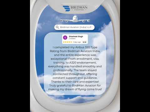 #Testimonial #SuccessStory by Pilot Shashwat Singh #BirdmanAviationIndia