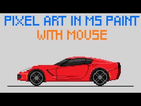 How to make pixel art in Ms Paint (Chevrolet corvette)