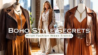 Boho Style Over 60: Spring 2025 MILAN Fashion Week Inspiration ✨👗