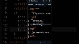 Font Properties of CSS are Used #css#font#cssproperties #htmlandcss #htmlandcsstutorialforbeginners