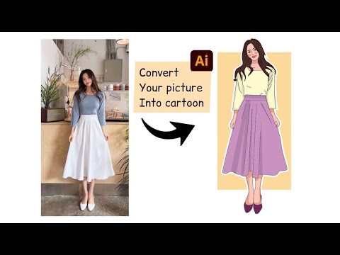 Convert your picture into cute cartoon with mouse & pentool || Adobe illustrator