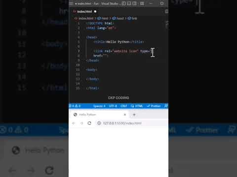 How to set website icon on browser tab html web page. #shorts