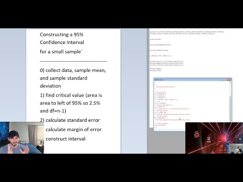 Constructing a 95% Confidence Interval for a Small Sample (feat. me playing Beat Saber!)