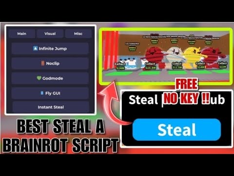 STEAL A BRAINROT SCRIPT AUTO LOCK AUTO STEAL INSYANT STEAL NOCLIP & NO KICK KEYLESS 🤯
