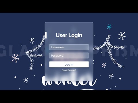 Glass Morphism Login Form UI Design | Responsive Login Form Design HTML CSS Login Form Design