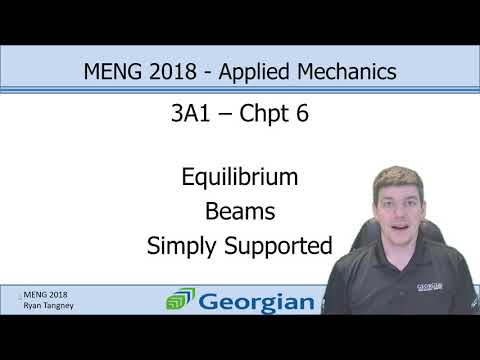MENG2018 - Georgian College - 3A1 - Chpt 6 - Beams - Equilibrium - Simply Supported Beams