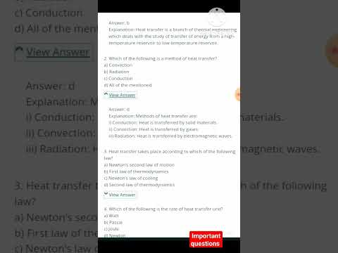 heat transfer Mcqs for gate ||#mcqswithanswers        #youtubeshorts #chemicalengineering