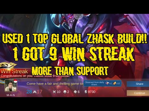 Zhask First Top Global Build Got Winstreak | Layla Lewat Kalau Pakai Zhask!!