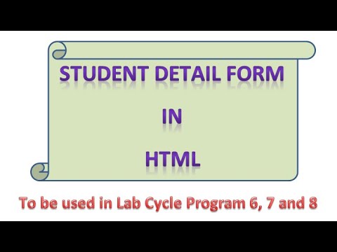 Student Detail Form | HTML Elements