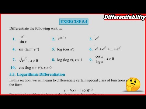 Class 12 Maths Chapter -5 Continuity and Differentiability: Exercise 5.4 solutions