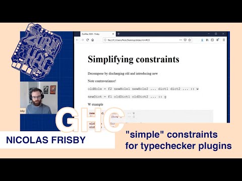 GHC On "simple" constraints for typechecker plugins by Nicolas Frisby