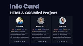 HTML & CSS Mini project - info card - Beginner