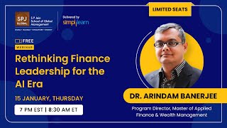 Finance Leadership Development Program | Finance Leadership Skills | AI for Forecasting |Simplilearn