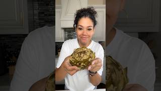 10/10 DELICIOUS! Garlic Parmesan Stuffed Artichokes #artichokes #artichoke  #recipevideo