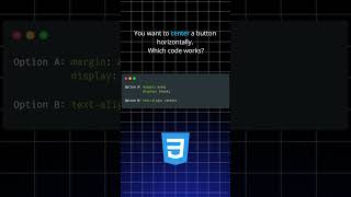 CSS Quiz: How Do You Center a Button? #CSS #Frontend #WebDesign #CodeQuiz #LearnCSS #devforall