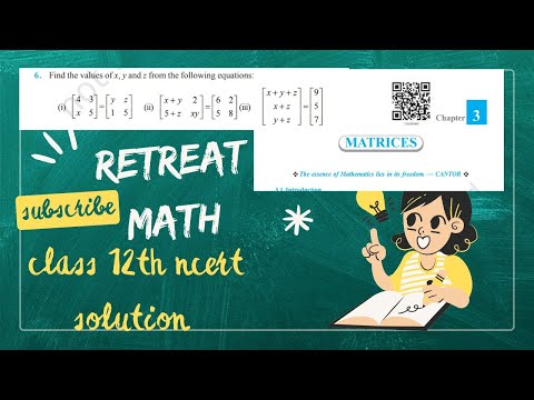 Class 12 Ex 3.1 Q6 Math | Chapter 3 Matrices | Q6 Ex 3.1 Class 12 Math | Ex 3.1 Q6 Class 12 Math 
