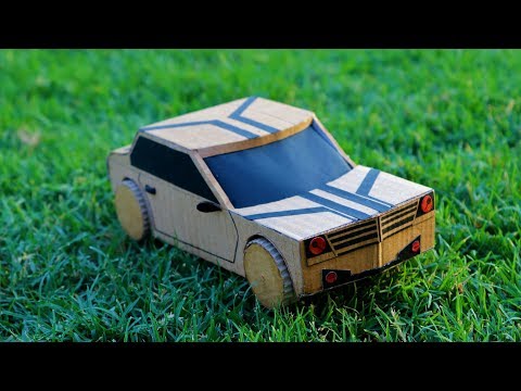 How to make a car (Bumblebee) out of cardboard || DIY Powered Car