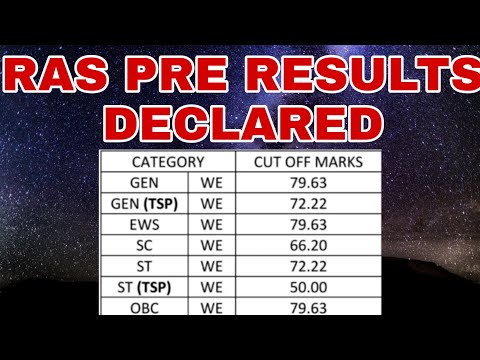 RAS PRE RESULTS DECLARED//RAS प्री. रिज़ल्ट घोषित