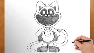 How to Draw CatNap Full Body | Easy Horror Game Art