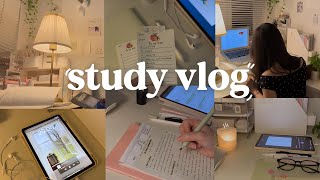 STUDY VLOG | 5:00am, slow morning, studying productive, motivation ˚ ༘୨ৎ