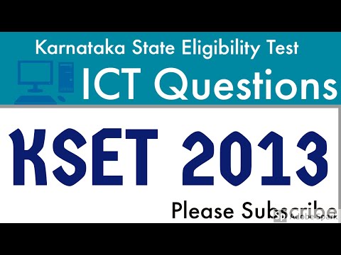 ICT Questions - KSET 2013 || Previous Exam Paper I || Info & Comm Technology || UGC NTA NET /SLET