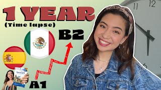 1 YEAR Spanish Progress 🇲🇽 Beginner (A1) to Upper Intermediate (B2) | Timelapse