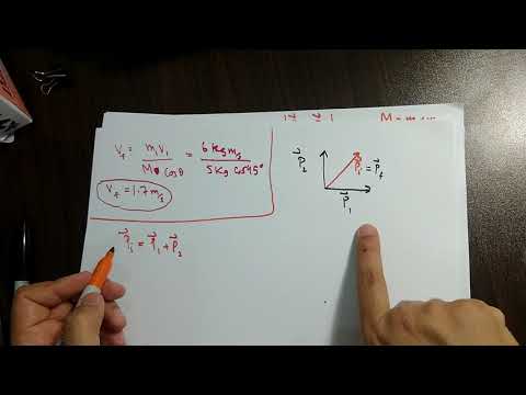 Conservation of Momentum Example. Perfect 2D inelastic collision (part 2)