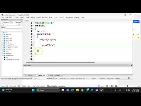 // Nested loop with example program.
