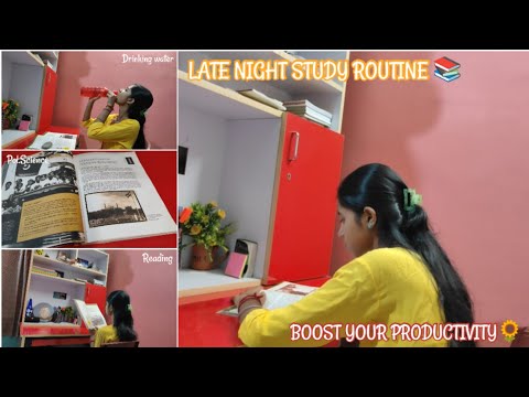Late Night Study Routine 📚 Boost your productivity🌻
