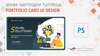 Portfolio Card UI Design in Photoshop | UI Web Design